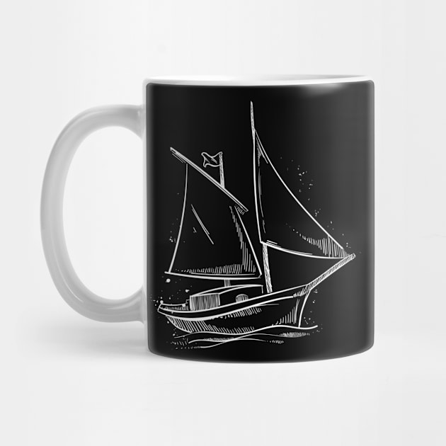 Sailor Sailing Sailboat Minimalism Design by HBfunshirts